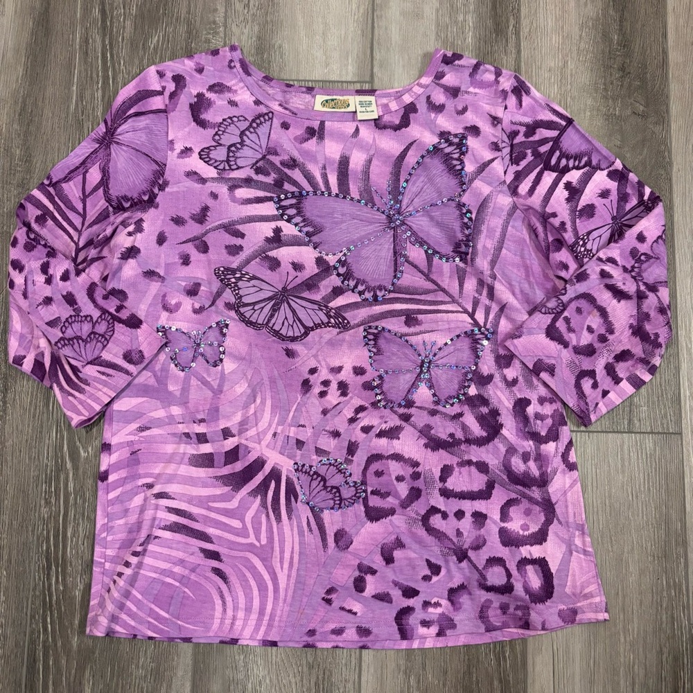 🦋Collections Etc🦋 Vintage Purple Butterfly Top